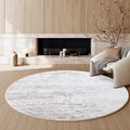 Tapis rond effet cachemire AUBRYNE, style Brume nacrée