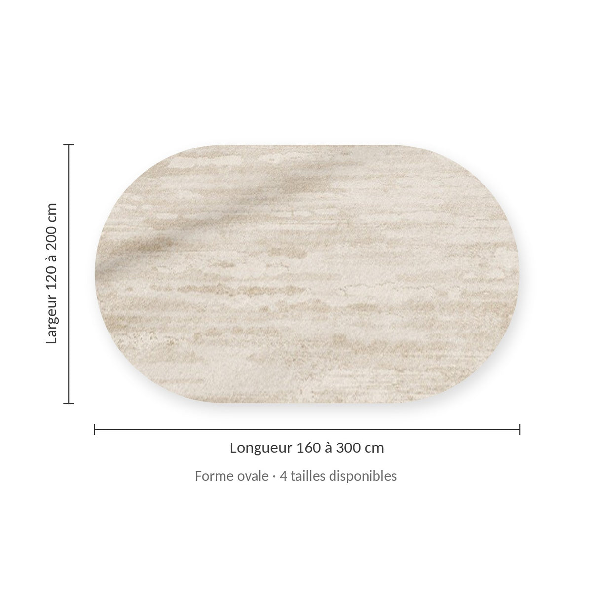 Tapis ovale AUBRYNE, dimensions