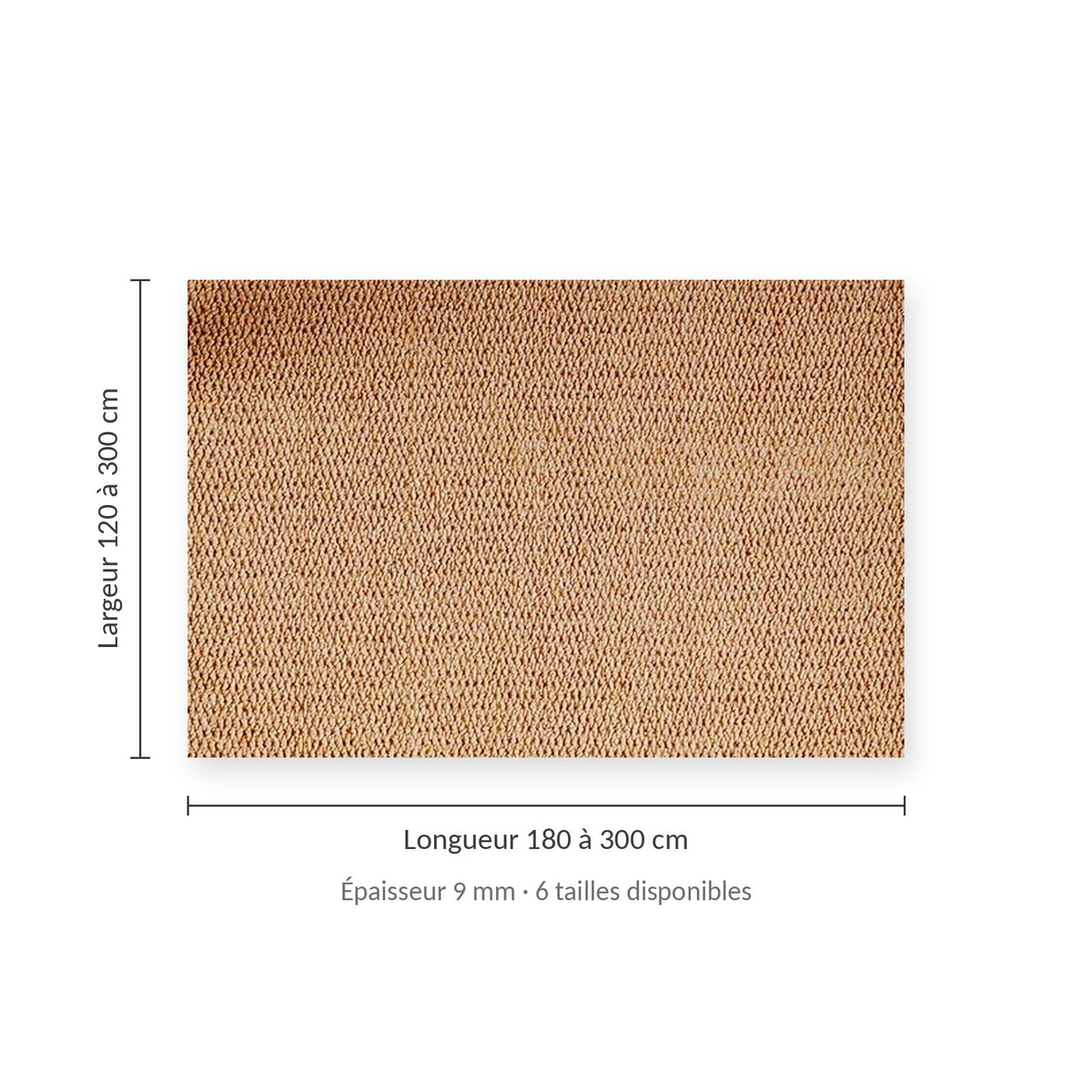 Tapis effet sisal AUBRYNE, dimensions