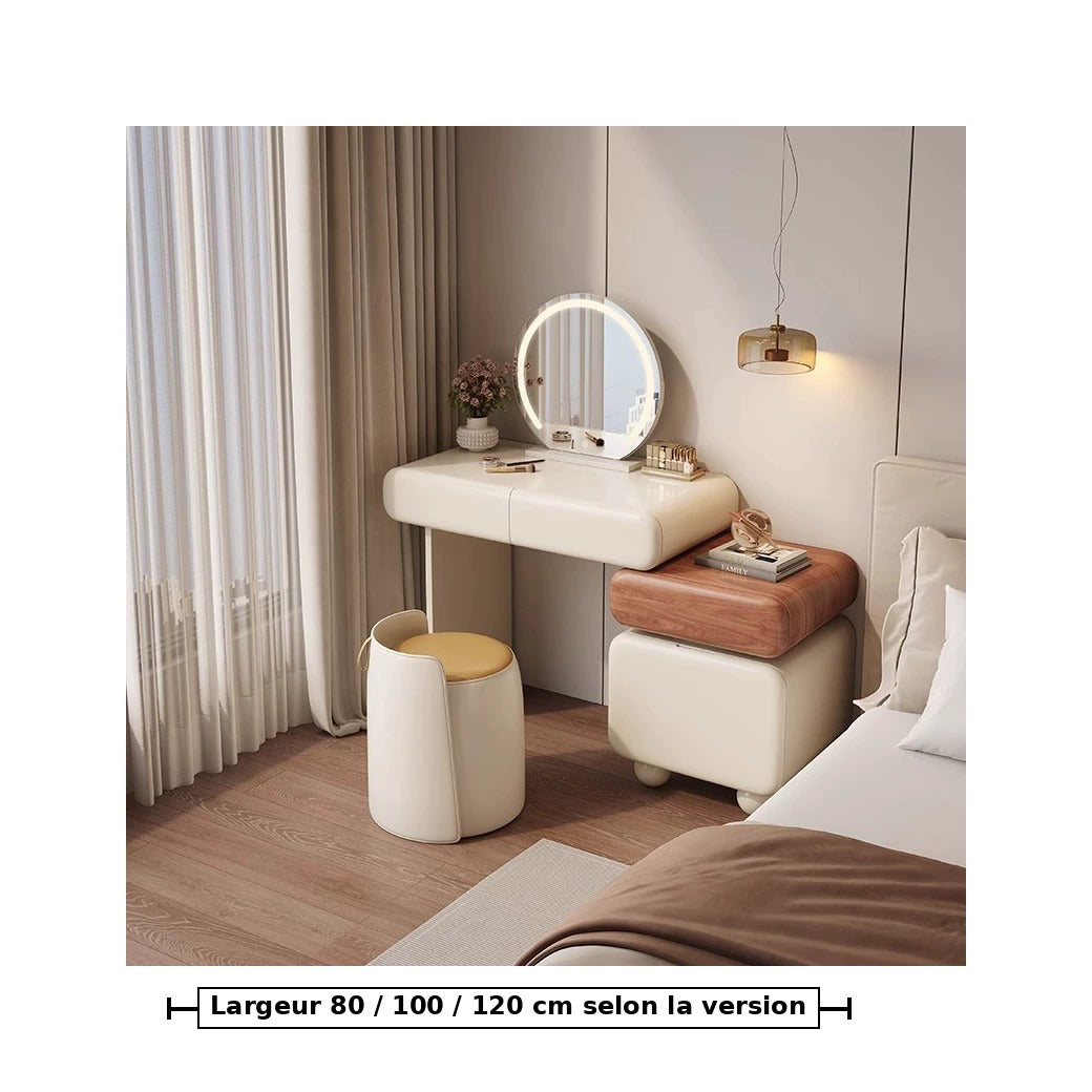 Coiffeuse crème - dimensions : largeur 80, 100 ou 120 cm