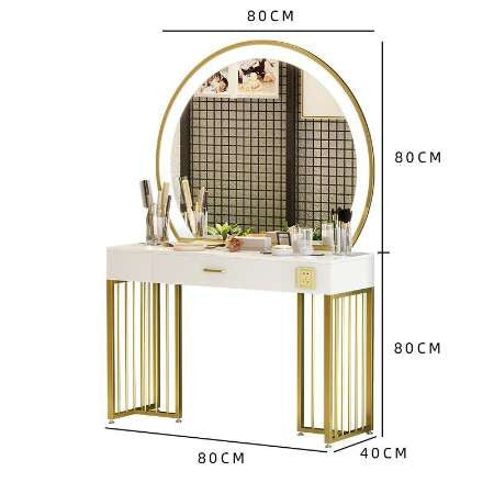 Coiffeuse blanche - dimensions : 80 × 40 × 80 cm, miroir 80 cm