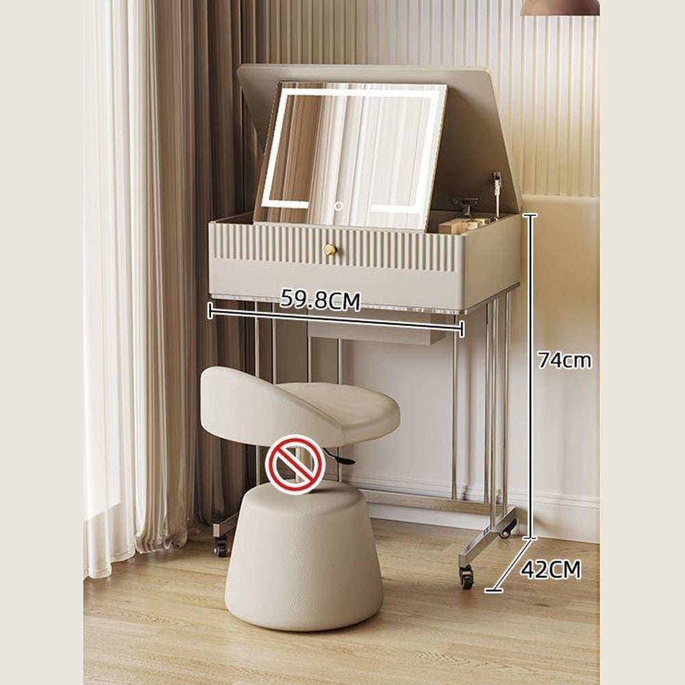 Petite coiffeuse mobile crème – Coiffeuse seule