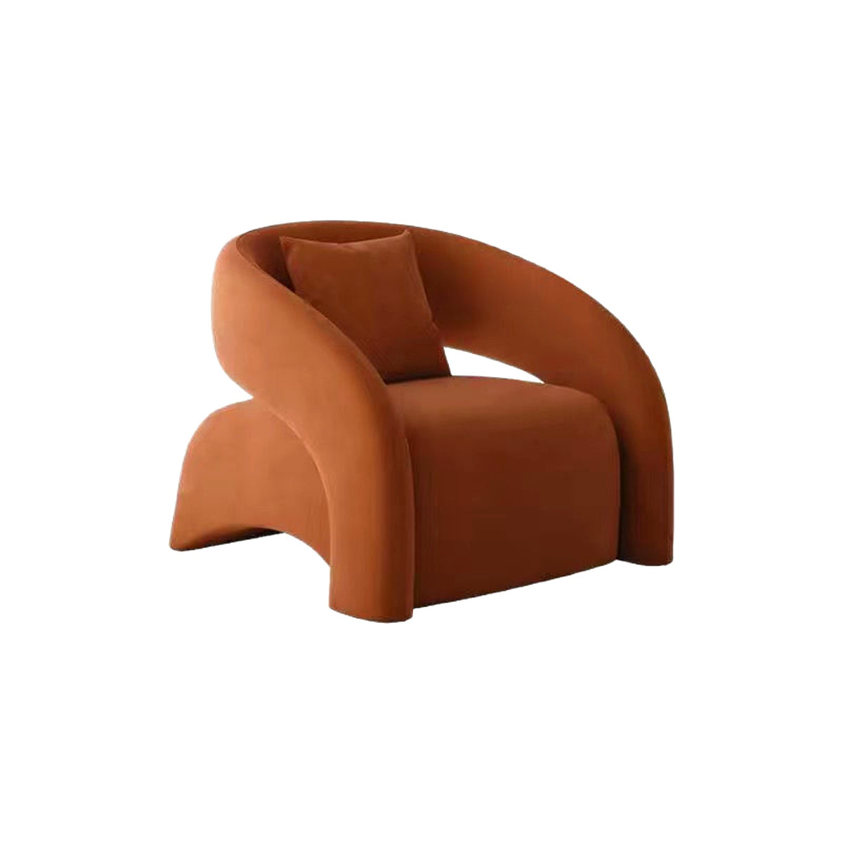 Fauteuil arche sculptural rouille