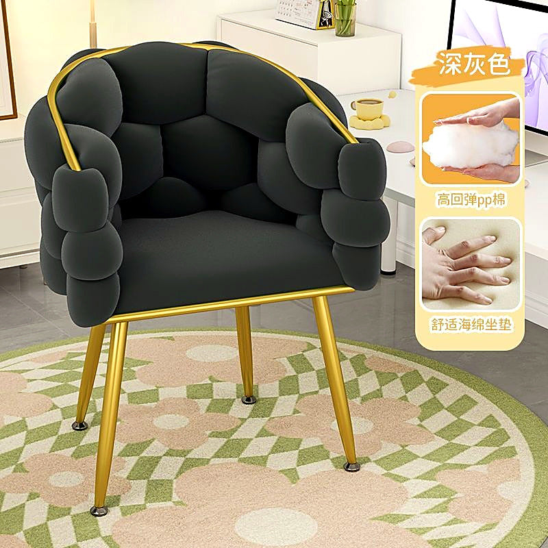Fauteuil bulle AUBRYNE, coloris gris anthracite, ambiance salon