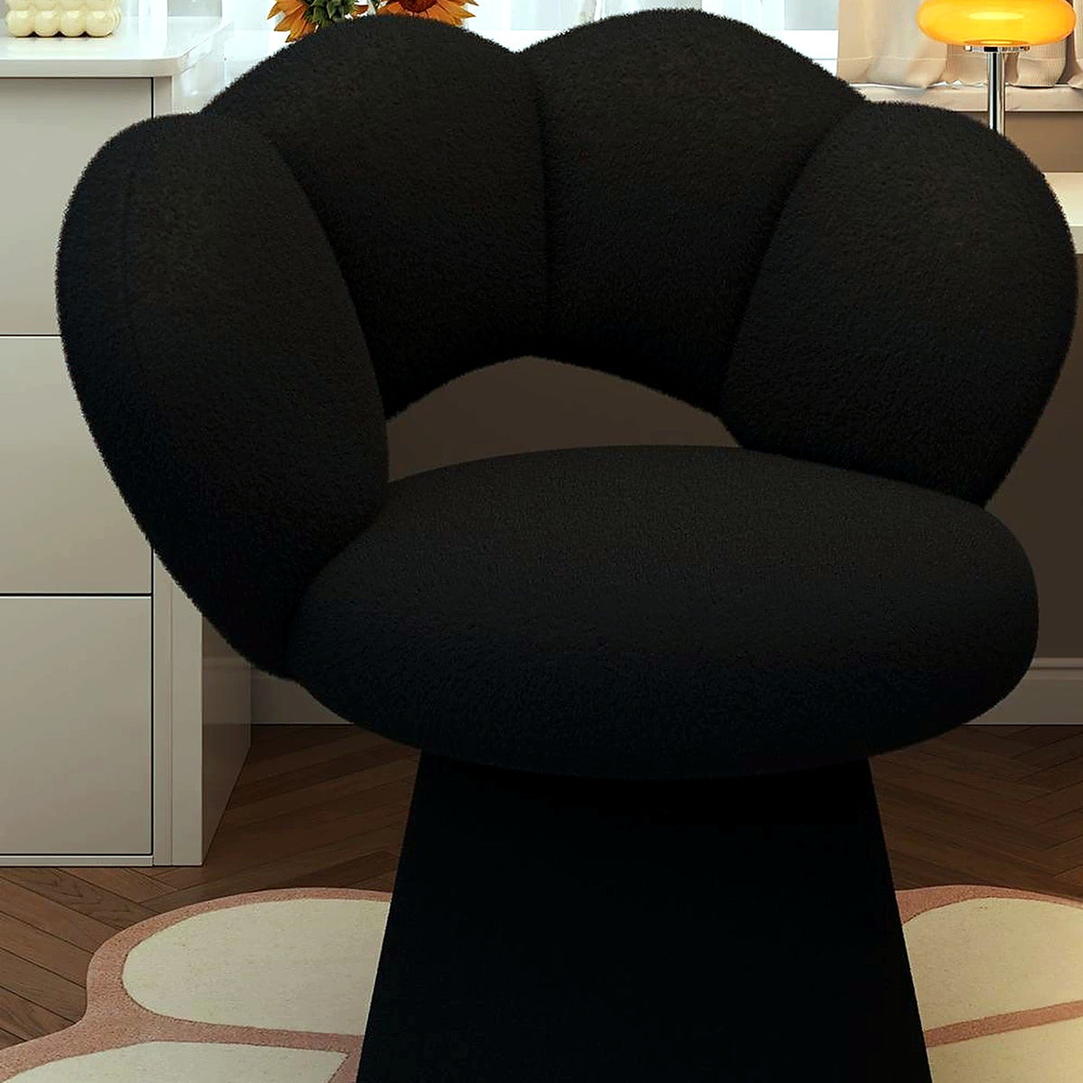 Fauteuil de coiffeuse AUBRYNE bouclette noir