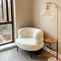 Fauteuil rond en peluche teddy, style girly