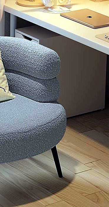 Fauteuil rond en peluche teddy, style girly