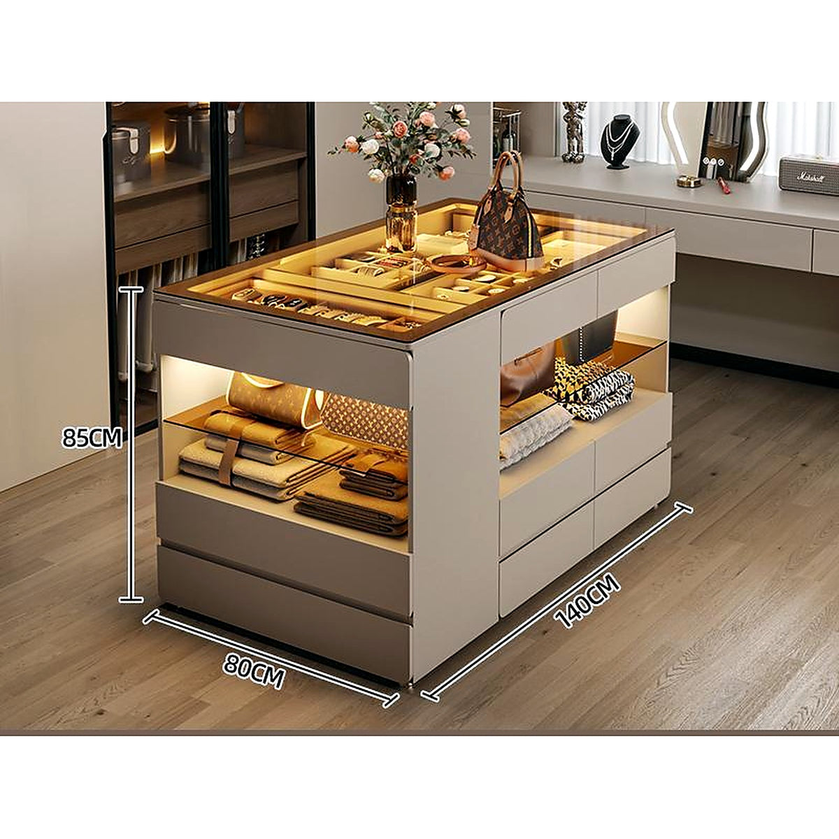 Îlot de dressing AUBRYNE, 140cm