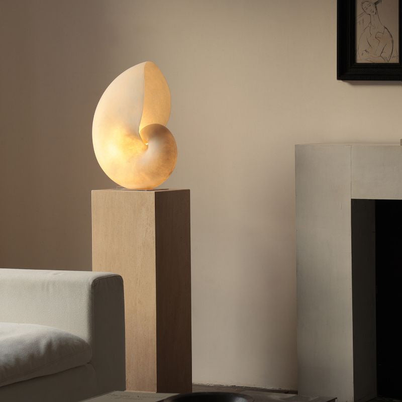 Lampe coquillage, lumière chaude nacrée