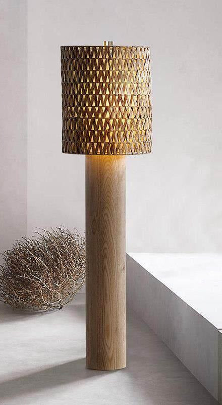 Lampadaire tressé, vue rapprochée