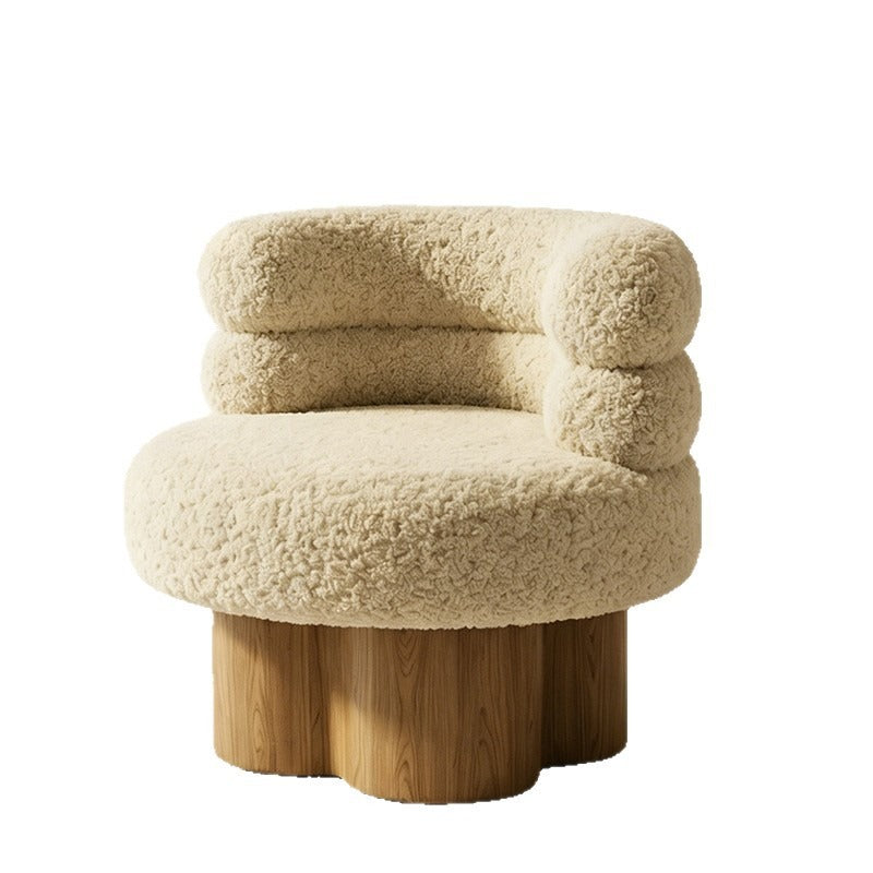 Fauteuil de coiffeuse en peluche teddy, fond blanc