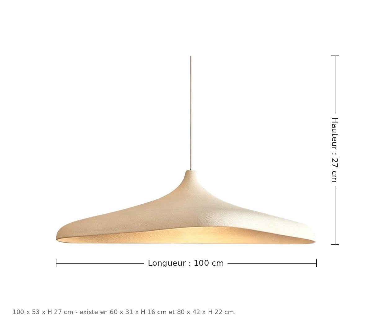 Suspension allongée - dimensions : 100 × 53 × H 27 cm