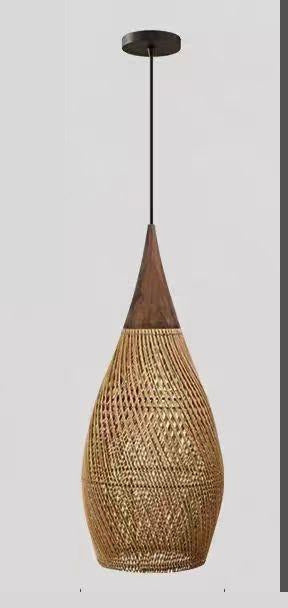 Suspension rotin marron, forme goutte