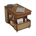 Table d'appoint relevable en noyer et cannage