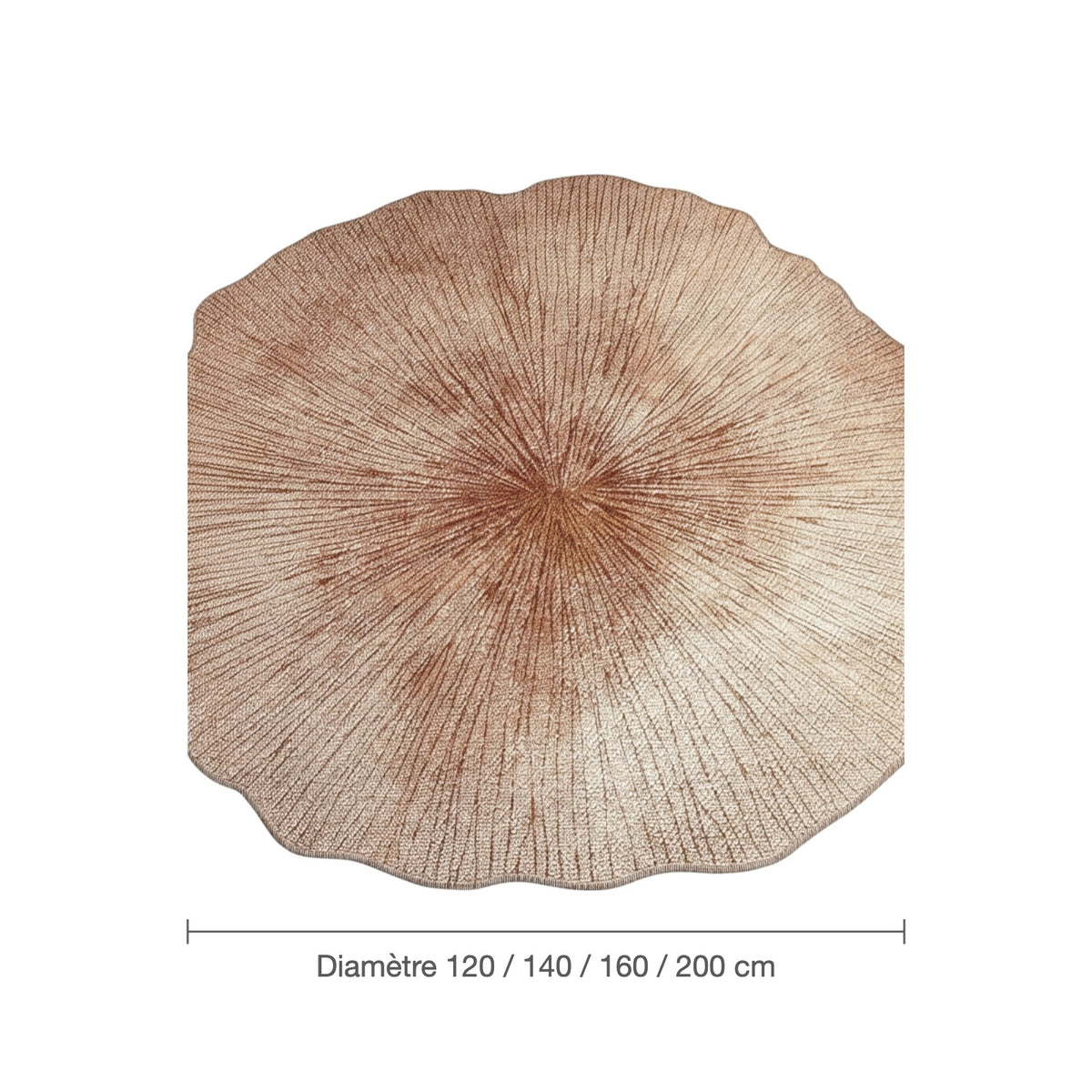 Diamètres du tapis rond feuille de ginkgo