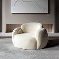 Fauteuil cocon arrondi en velours blanc crème