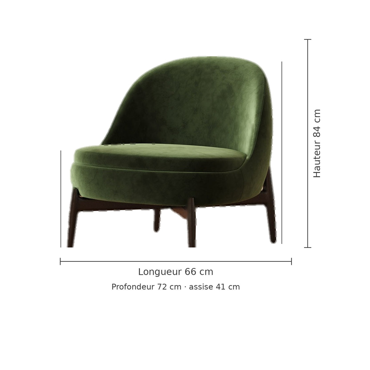 Dimensions du fauteuil en velours