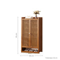 Meuble à chaussures en bambou à portes persiennes, 2 portes, 59 cm