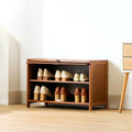 Meuble à chaussures bas en bambou, largeur 60 cm