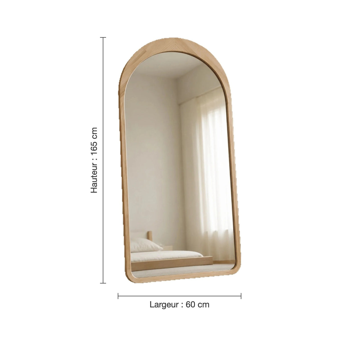 Dimensions du miroir en arche : 60 × 165 cm