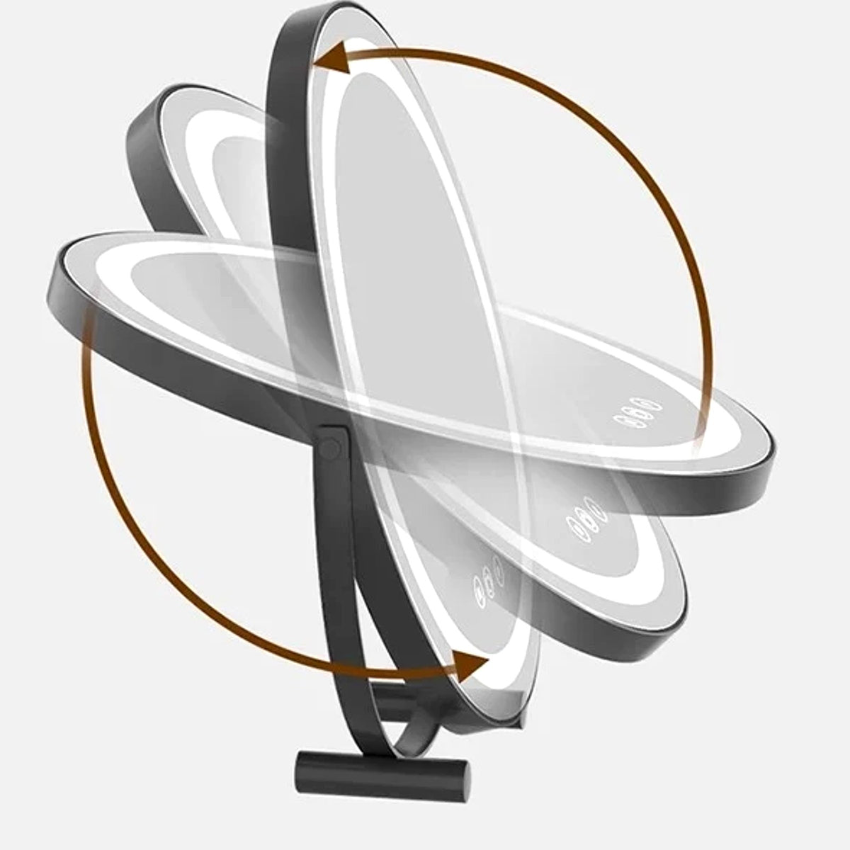Miroir rond LED pivotant à 360°