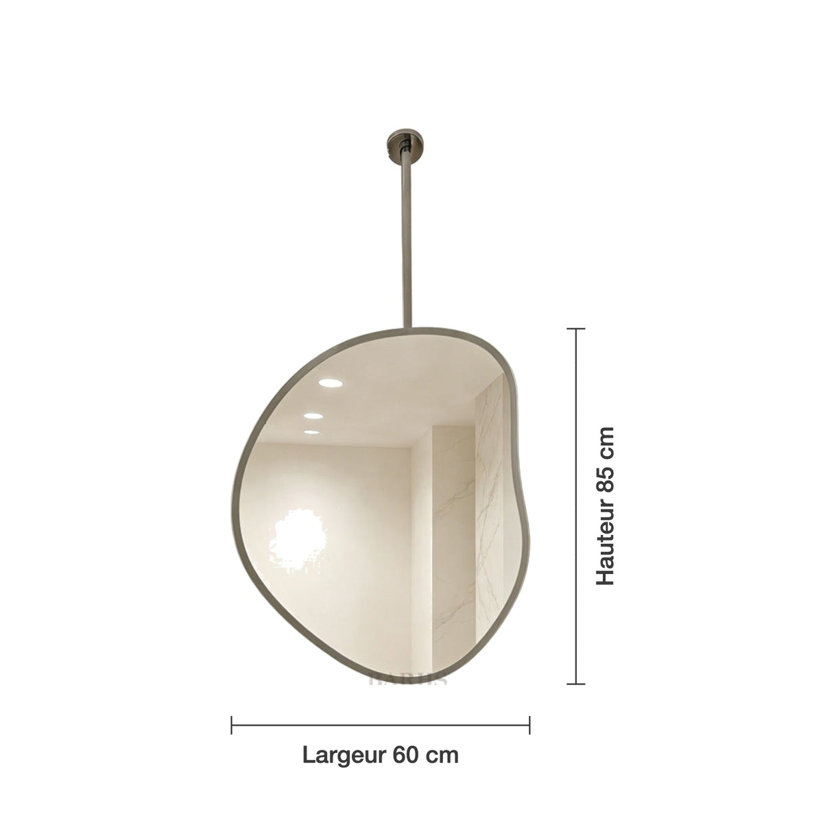 Dimensions du miroir suspendu organique
