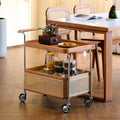 Table d'appoint roulante AUBRYNE en desserte près d'une table à manger