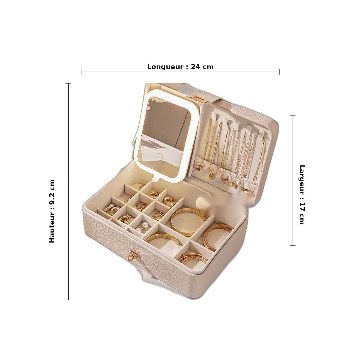 Coffret à bijoux AUBRYNE, dimensions